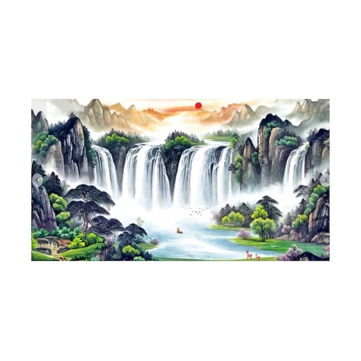 Kit artizanat Norimpex, peisaj cu casa, 80x40cm, multicolor