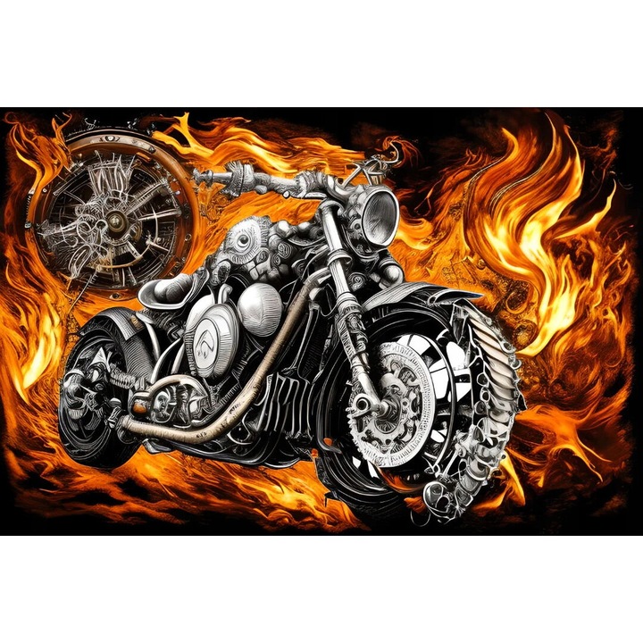 Kit artizanat Norimpex, motor si flacara, 30x40 cm