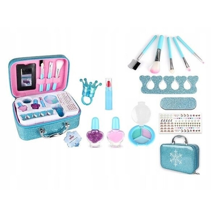 Детски комплект гримове, Norimpex, с органайзер и огледало, многоцветен, 30x20см