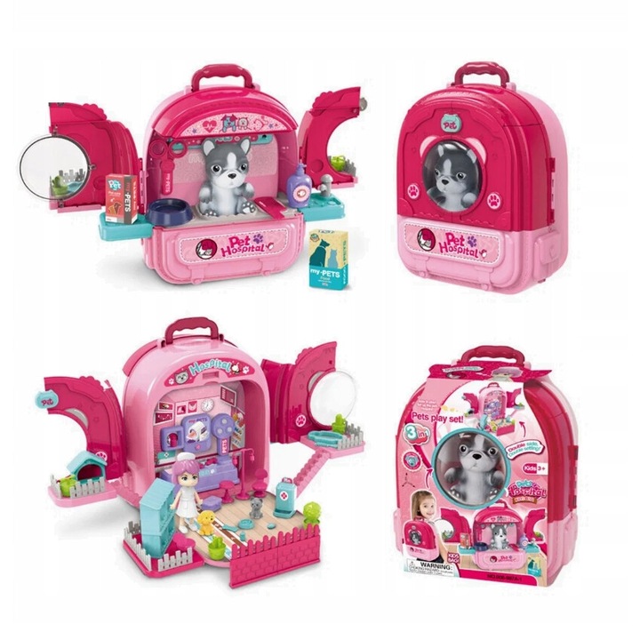 Interaktív játék iskolatáska 3 az 1-ben, Norimpex, műanyag/plüss, 3 év+, többszínű