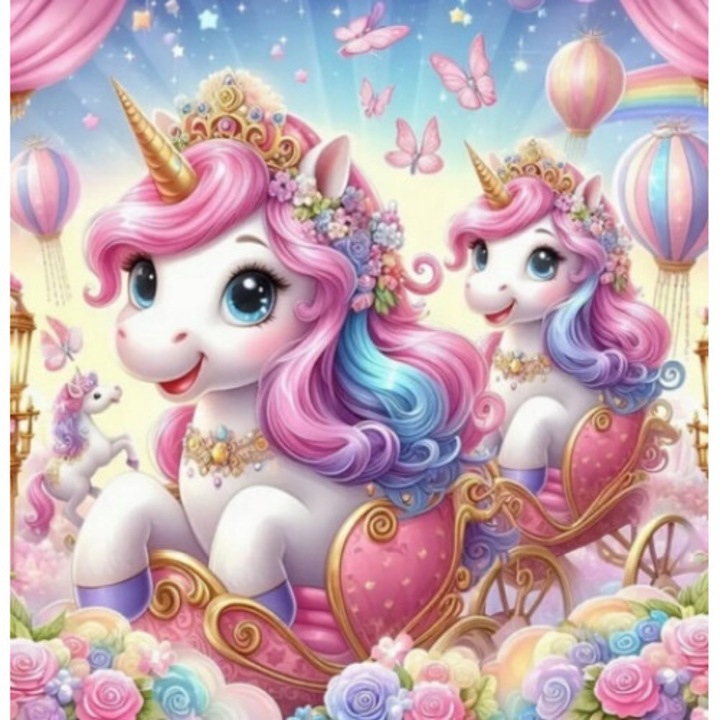 Kit artizanat Norimpex, unicorni, 23x30cm