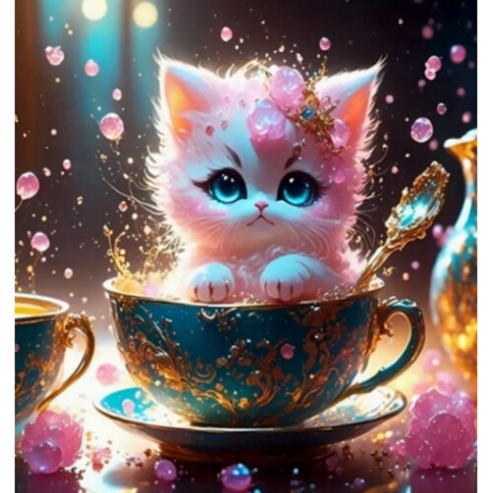 Kit artizanat, Norimpex, model pisica in cana, 23x30cm