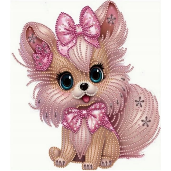 Kit artizanat, Norimpex, model caine cu fundita, 23x30cm