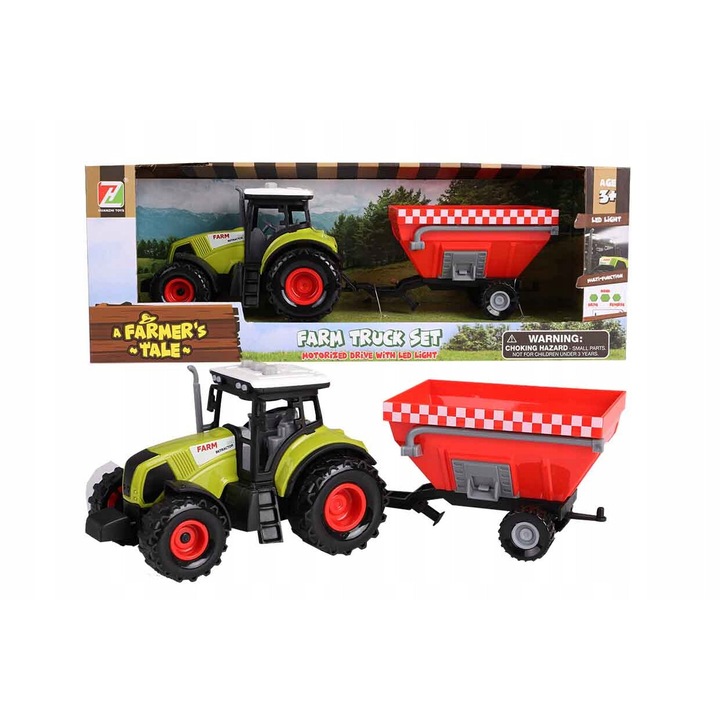 Tractor de jucarie cu semanator, Norimpex, efecte sonore si luminoase, multicolor, 30x15x10cm
