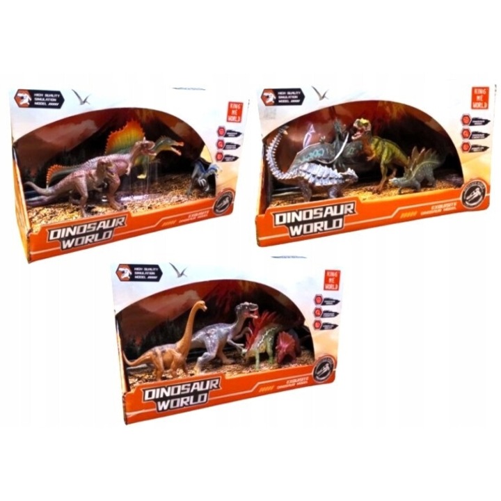 Norimpex dinoszaurusz figura készlet, 4 darabos, dioráma, többszínű, 12cm