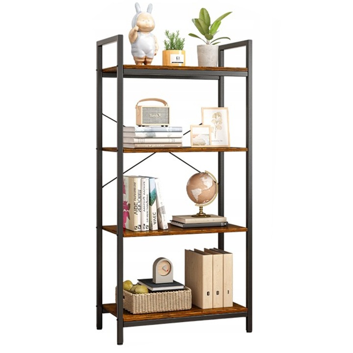 Industriale in picioare biblioteca mare retro loft 4 rafturi scara BADU