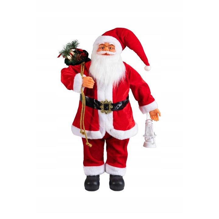 Figurina decorativa Craciun, Norimpex, Mos Craciun, 60cm, detalii elegante