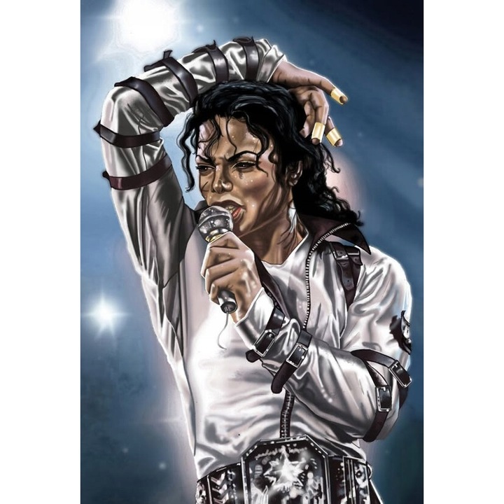 Set broderie cu diamante, Norimpex, Michael Jackson, 40x30 cm
