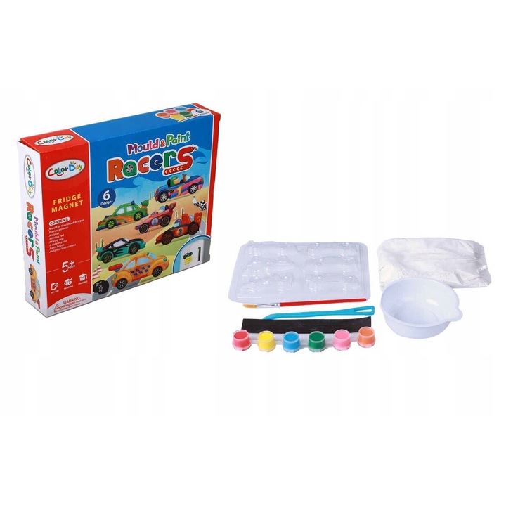Set modelaj, Hipo, magneti gips, acuarele incluse, 5ani+, multicolor