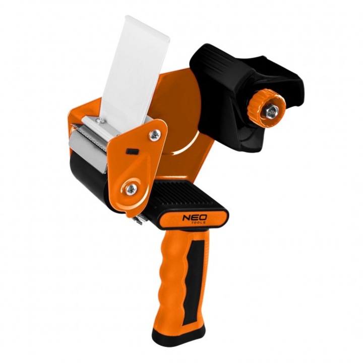Dispenser pentru banda NEO Tools, latime maxima banda 50mm, sistem de franare reglabil, 23.5x16.3x6.8cm