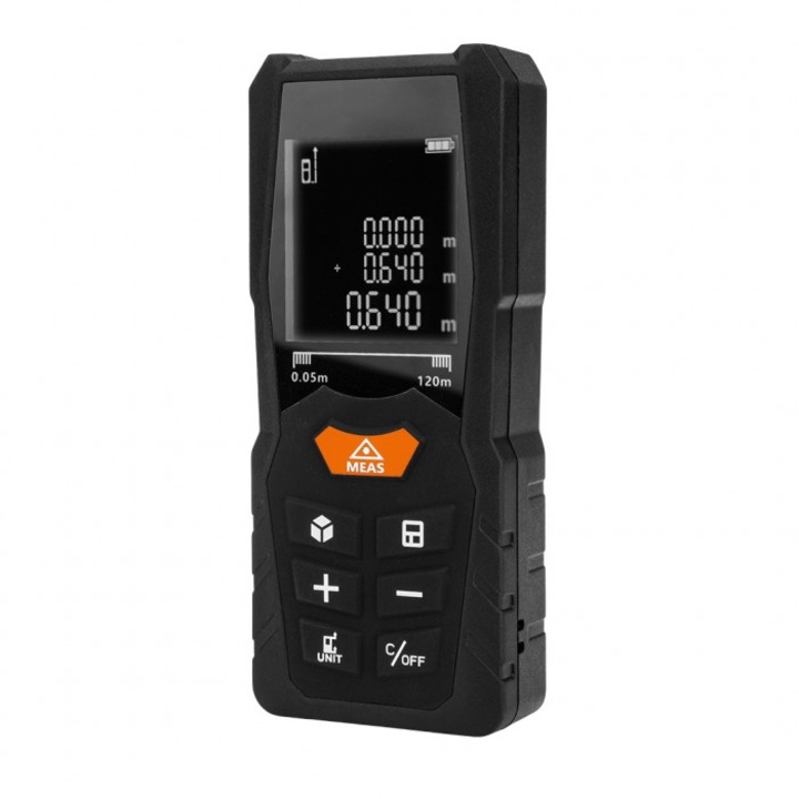 Лазерен далекомер, NEO TOOLS, 80 m, IP54, 120x50x25mm