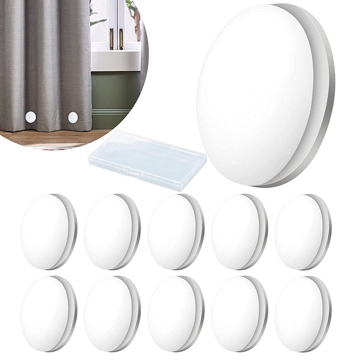 Set 10 greutati magnetice rotunde, 4cm, alb, rezistente la apa