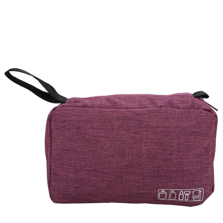 Преносим козметичен несесер, органайзер за козметика, дизайн на отделение, лилав