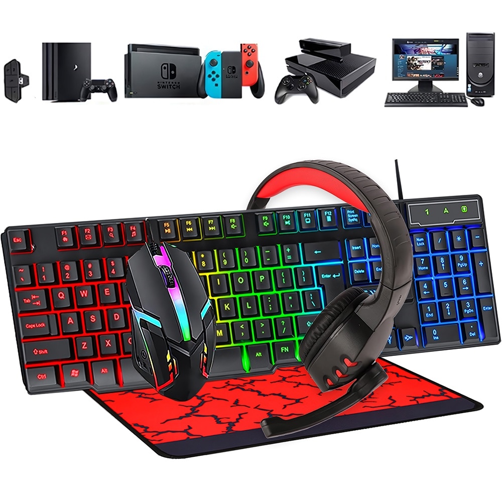 Kit Gaming 4 In 1 Myria MG7503 Mouse, Tastaura, Mousepad si Casti Kit Gaming 4 In 1 Myria MG7503 Mouse, Tastaura, Mousepad si Casti