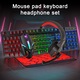 Kit Gaming 4 in 1, Noonedibs, TF800, DPI 1200, Tastatura, Mouse, Casti, Mousepad, RGB, taste iluminate cu LED curcubeu, negru/rosu