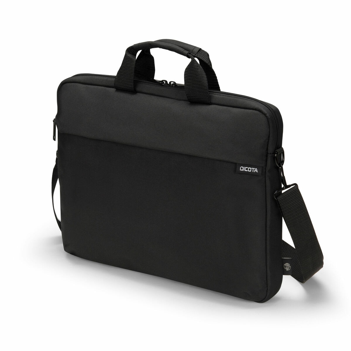 Geanta laptop Dicota, 12.5", neagra, material reciclat, cu manere de transport