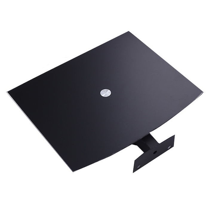 Suport TV pentru DVD box Golxmse, negru, 30x25cm, capacitate mare de incarcare, otel ingrosat