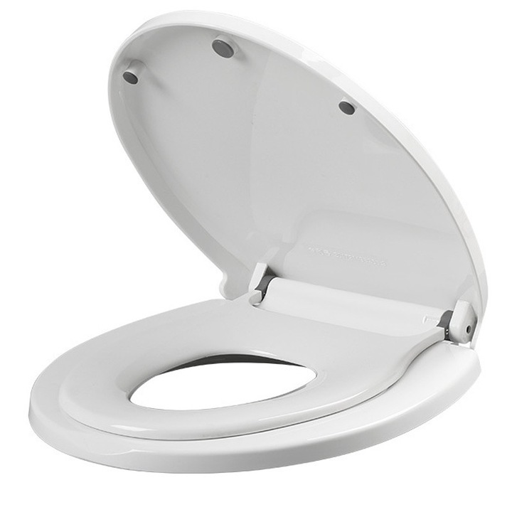 Capac WC cu reductie copii, Golxmse, SF-9005, inchidere lenta, plastic durabil, alb