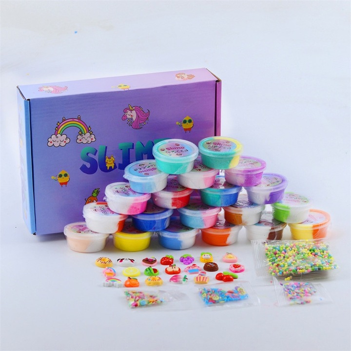 24 db-os készlet, Slime, Illatos, Többszínű, 6-12 év