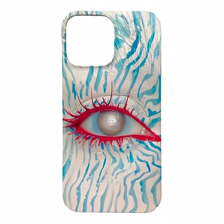 Кейс за iPhone 13 Pro Max, акрил, син/бял