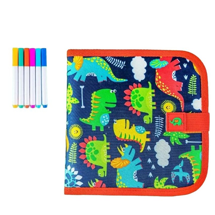 Többször használható rajzfüzet gyerekeknek, készlet színes jelölőkkel, környezetbarát, hordozható
