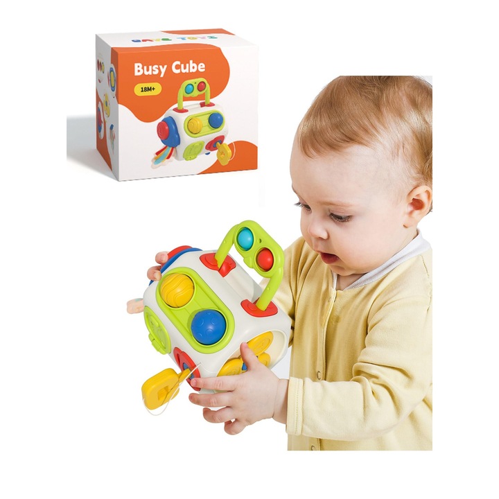 Montessori játékok kisgyermekeknek, 9 tevékenységi táblás kockajátékok, multi-szenzoros, kéz- és szemészlelés, csecsemőknek, WALALLA, többszínű, 18 hónaposnál idősebb