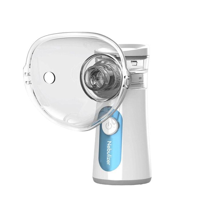 Aparat aerosol portabil, alimentare USB sau baterii, 67x42x116.5mm, albastru/alb