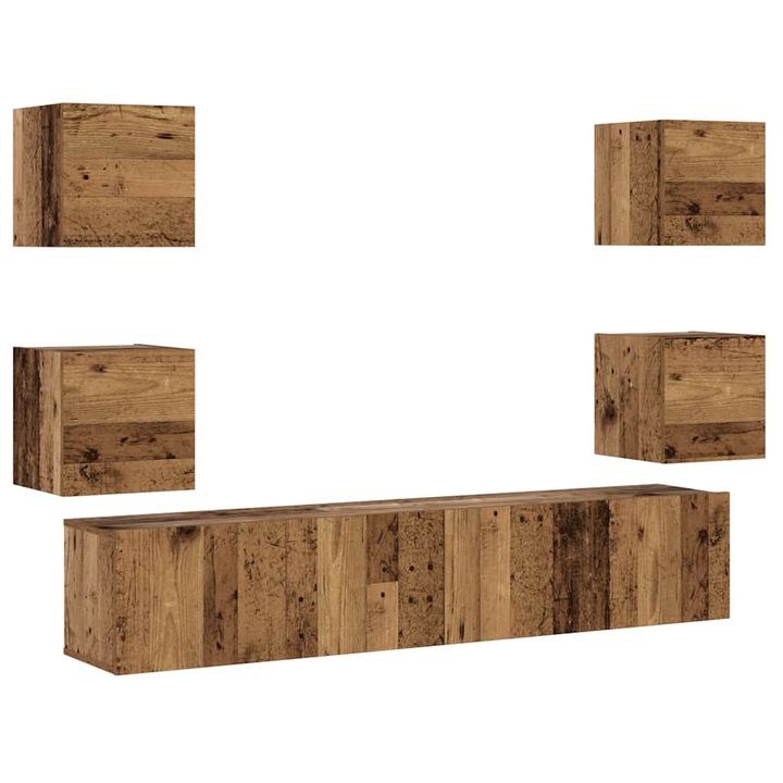 VidaXL falra szerelhető TV szekrények 6 db régi fa fűrészelt fa 19.35 kg