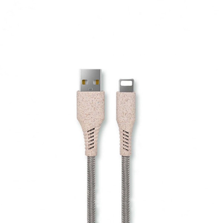 Cablu USB pentru iPad/iPhone KSIX, bej, 1 m