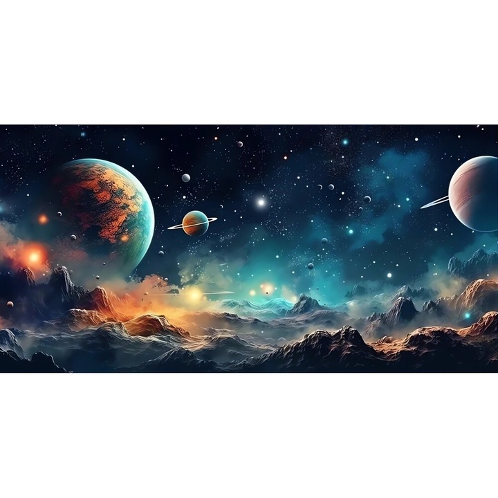 Подложка за мишка Starry Sky, многоцветен дизайн, размери 300x700x2mm, неплъзгаща се основа