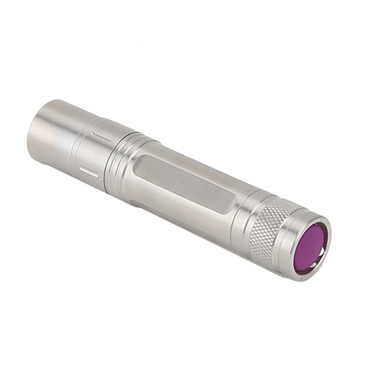 LED фенерче за терапия, алуминий, 630nm+660nm+850nm, 11.7x2.3x2.3cm, сребро