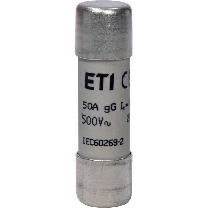 Siguranta fuzibila cilindrica gG, curent alternativ, 14x51, 50A, 500V, CH14x51, set 10 buc, 002651035, ETI