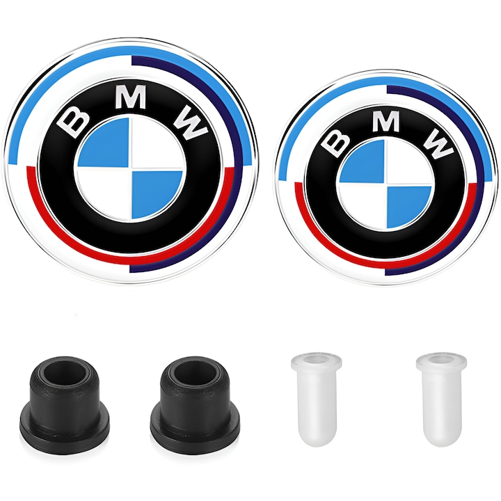 Set 2 embleme BMW 50th Anniversary Edition, 82mm si 74mm, Multicolor