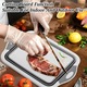 Lighean pliabil multifunctional, SINBINTA, Sita profesionala pliabila din silicon, Cu scurgere si picioare anti-alunecare, Capacitate mare, Pliat poate fi folosit ca Tocator, Pentru chiuveta spalat fructe si legume, PP, 42.5*31*15cm, Gri/Alb