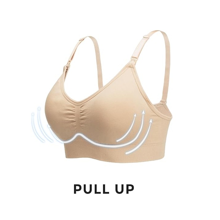 3 db-os szoptatós melltartó szett nőknek, SINBINTA, varrás nélküli szoptatós melltartók, állítható rugalmas csattal, nagy rugalmasságú visszaalakulással, bőrbarát, bővítmények és csatok, nejlon, S, fekete/szürke/világosbarna