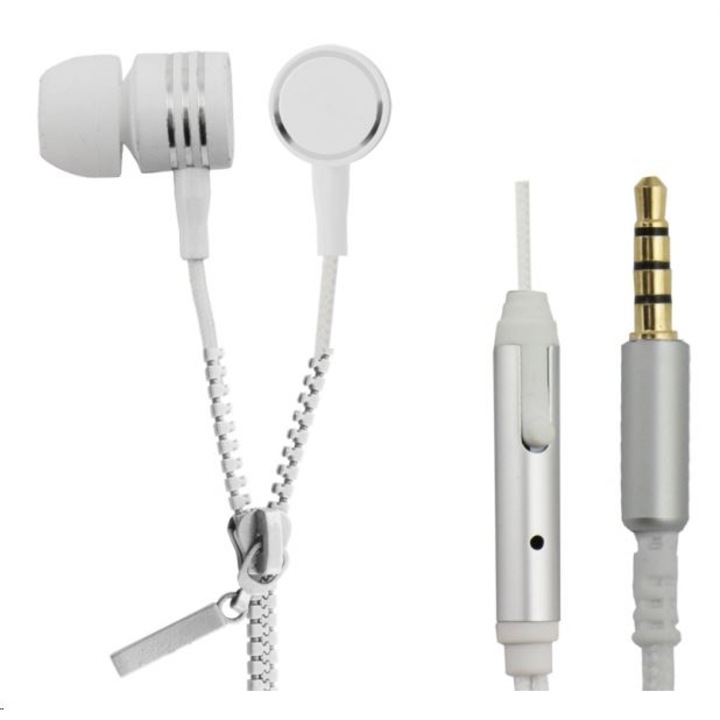 Casti stereo cu microfon Esperanza Zipper Alb EH161W