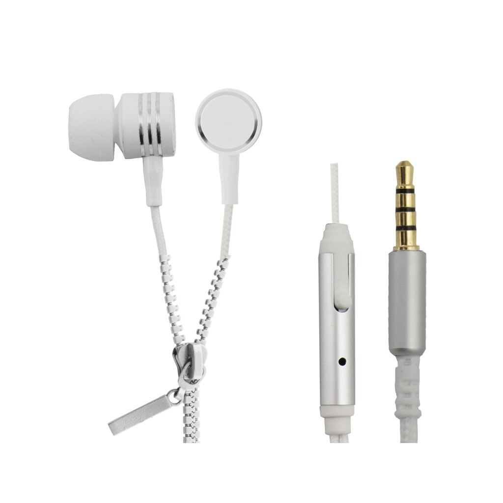 Casti stereo cu microfon Esperanza Zipper Alb EH161W