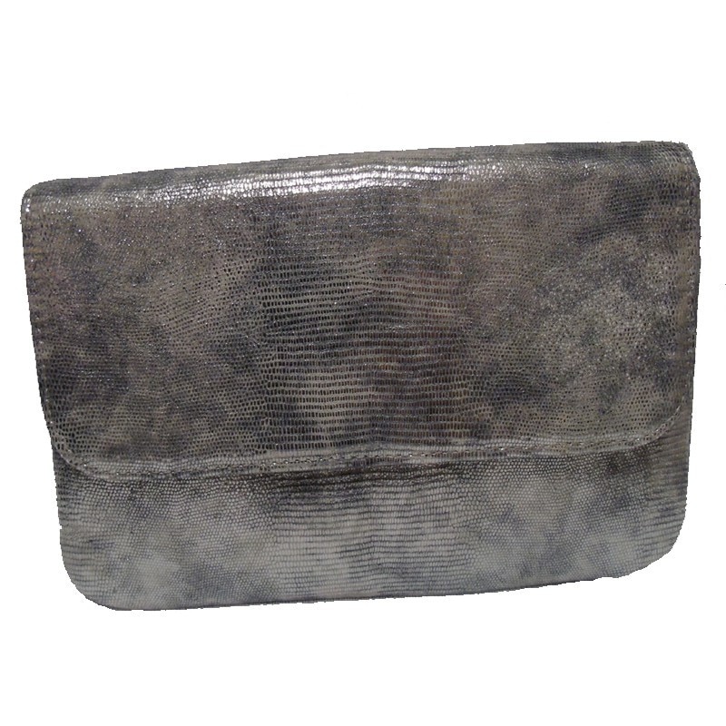 Poseta din piele naturala Tonia Silver Snake