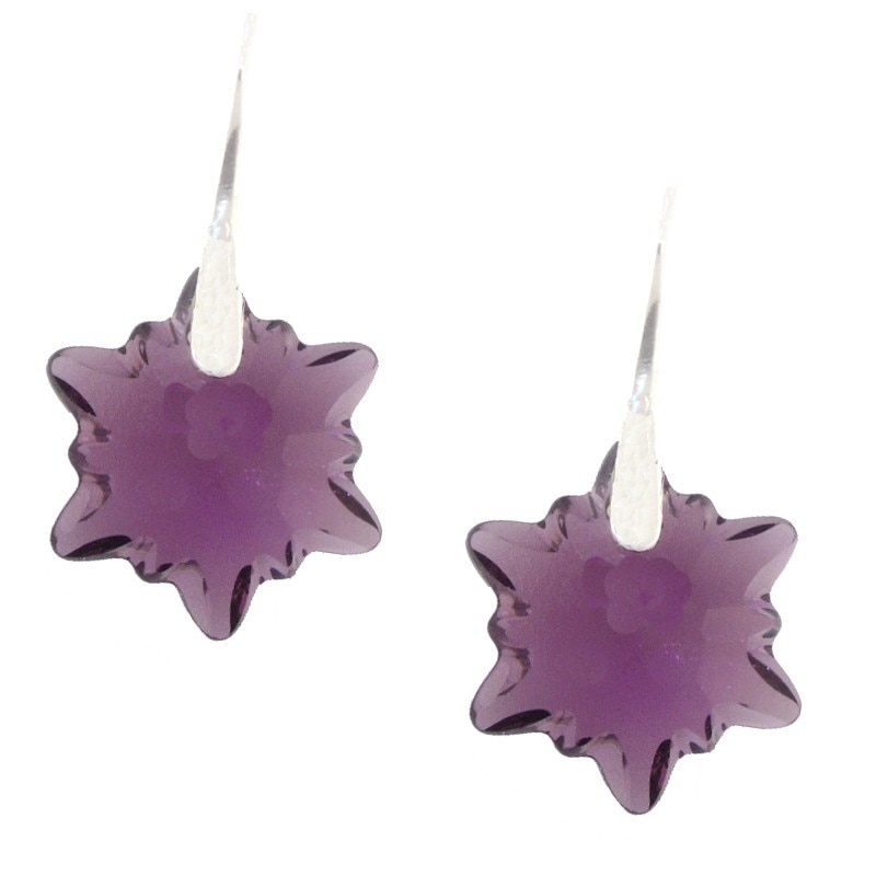 Cercei din argint cu Elements Amethyst edelweiss 18