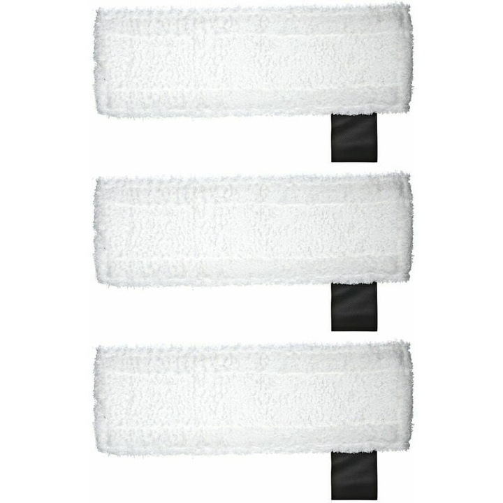 Lavete de inlocuire pentru mop cu abur compatibile Karcher SC2/SC3/SC4/SC5, microfibra, alb, set 3 buc., PN 0805BM-BST3175206