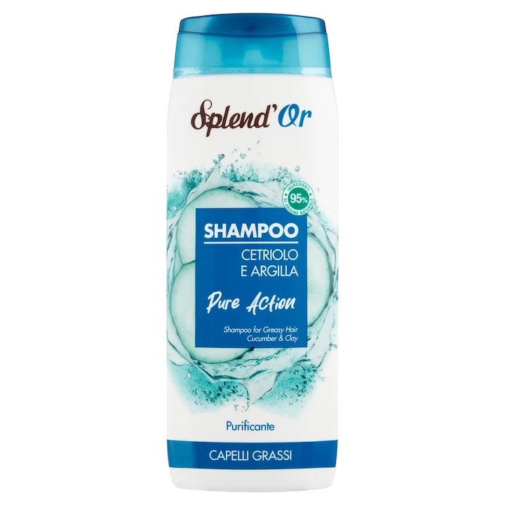 Sampon Pentru Par Gras cu Castravete si Argila, Splend'Or, 300 ml