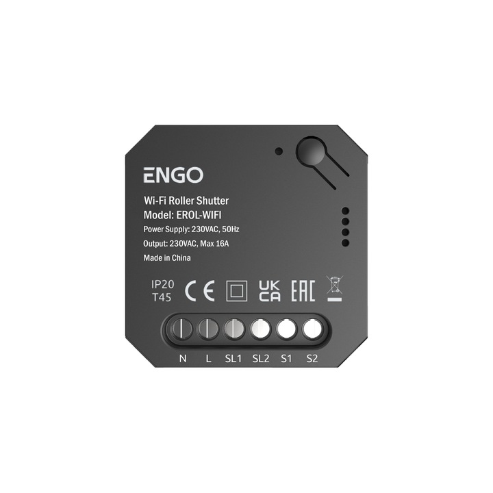 Releu inteligent ENGO EROL-WiFi, control prin aplicatia ENGO Smart, compatibil Tuya, alb