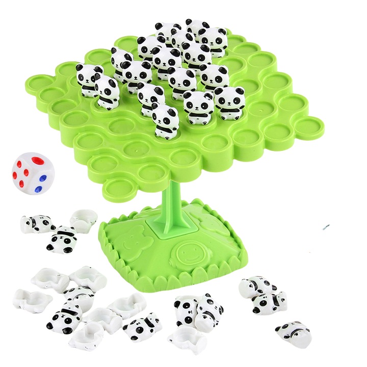 Set joc educativ cu 50 broaste, platforma de echilibru, 27x18x3.5cm, multicolor