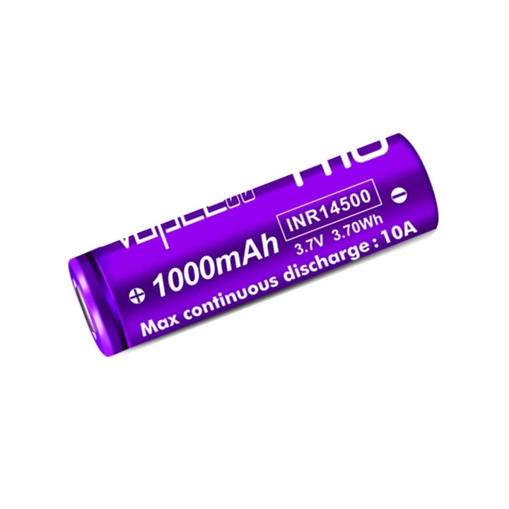 Батерия 14500 Vapcell H10 от 1000 mAh, разряден ток 10A, напрежение 3.7V, плосък връх