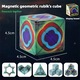Set cub Rubik, Jucarii magnetice interactive, 72 variatii, Puzzle-uri 3D, Copii si adulti, Rosu si albastru inchis