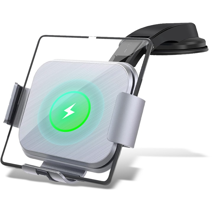 Dual Coil vezeték nélküli autós töltő, Lurelia, Galaxy Z Fold 5/Fold 4/Fold 3/Fold 2, Galaxy Z Fold 2 gyorstöltő autós tartó, telefontartó fekvő módban, 6 mm töltési távolság, szürke