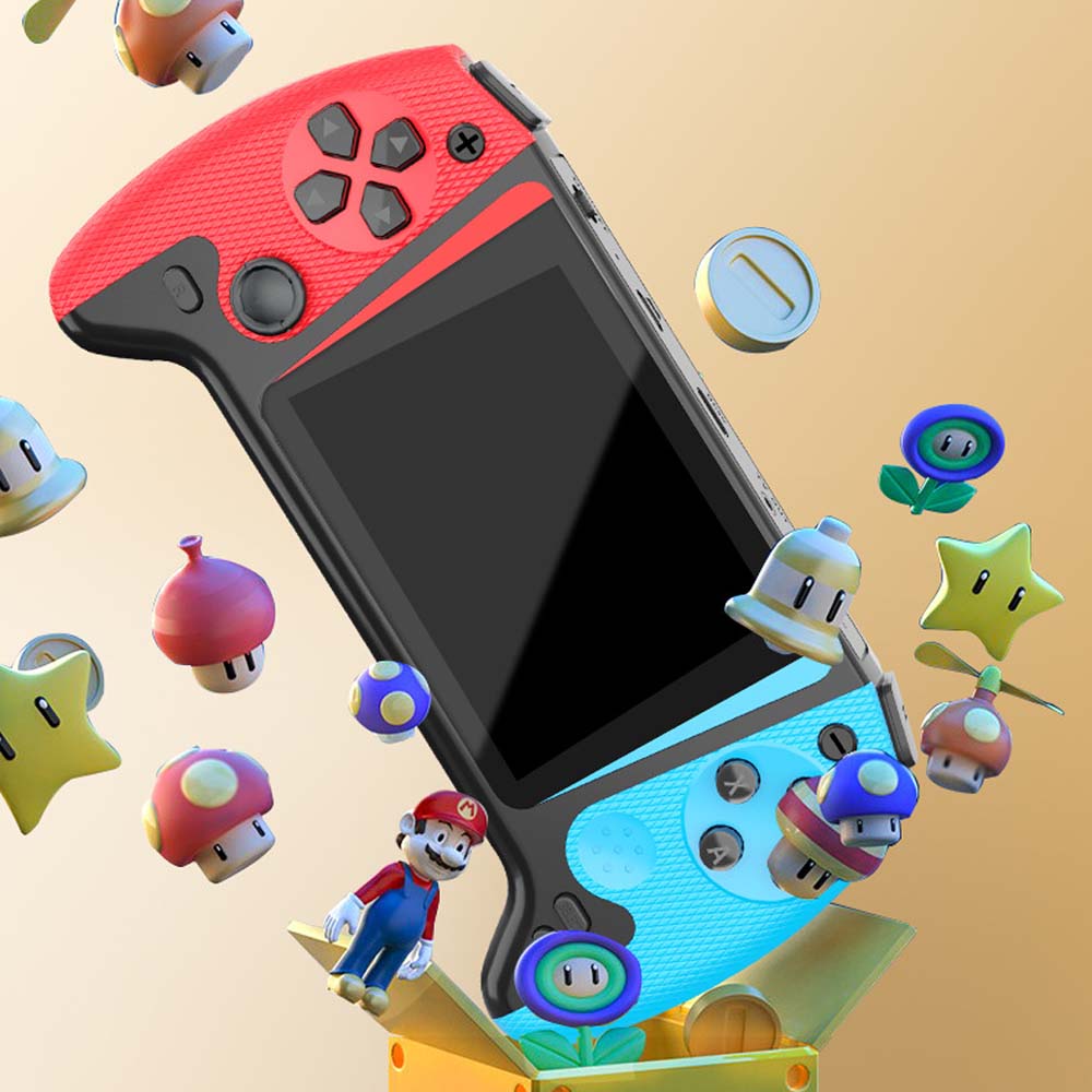 Consola de Jocuri Portabila Dual Rocker Gameplayer,, Tressino, 500+ Jocuri Preinstalate, Ecran 3.5" HD 1024x600, Conexiune HDMI TV, Baterie 1200mAh, 2 Playeri Simultani, Pentru Copii/Adulti