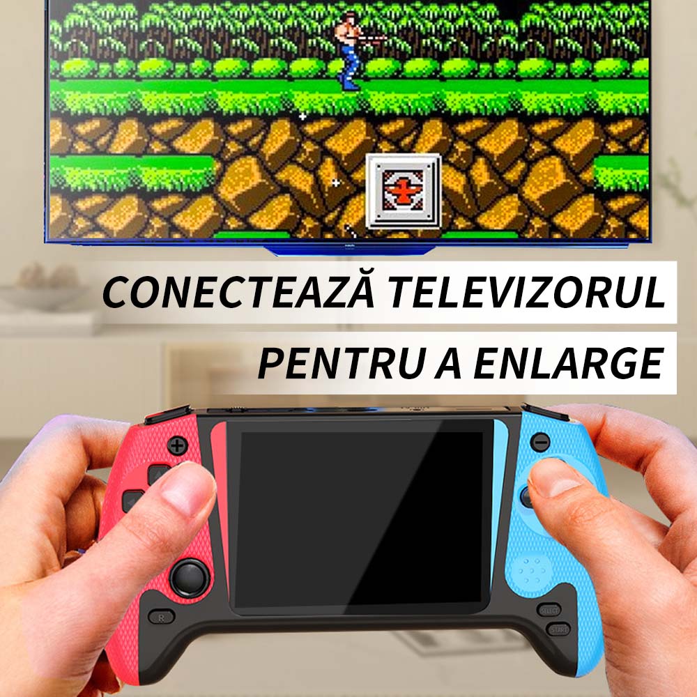 Consola de Jocuri Portabila Dual Rocker Gameplayer,, Tressino, 500+ Jocuri Preinstalate, Ecran 3.5" HD 1024x600, Conexiune HDMI TV, Baterie 1200mAh, 2 Playeri Simultani, Pentru Copii/Adulti