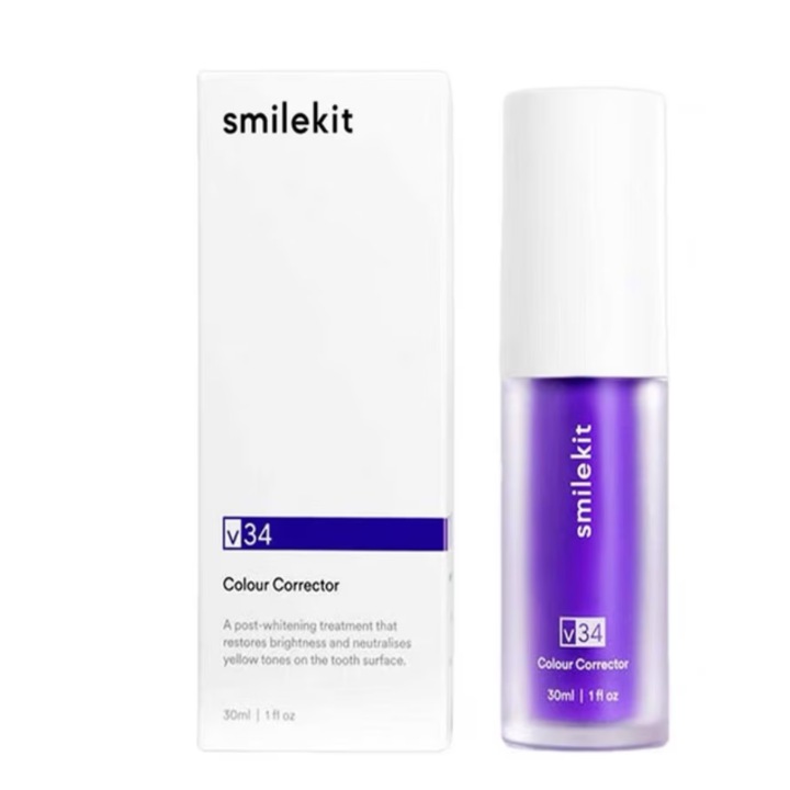 Lila fogfehérítő hab, V34，30ml， Távolítsa el a sárgulást és a foltokat, helyes fogszín