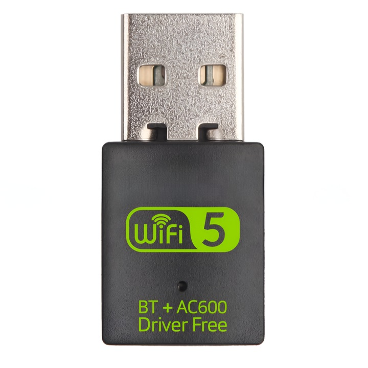 USB адаптер 2 в 1 WI-FI 5 +Bluetooth, WIFI Честота 2.4-5 Ghz, Bluetooth 5.0, Plug and Play, Windows съвместим, 600Mbps, Чипсет Realtek, 802.11 a, b, g, n, ac